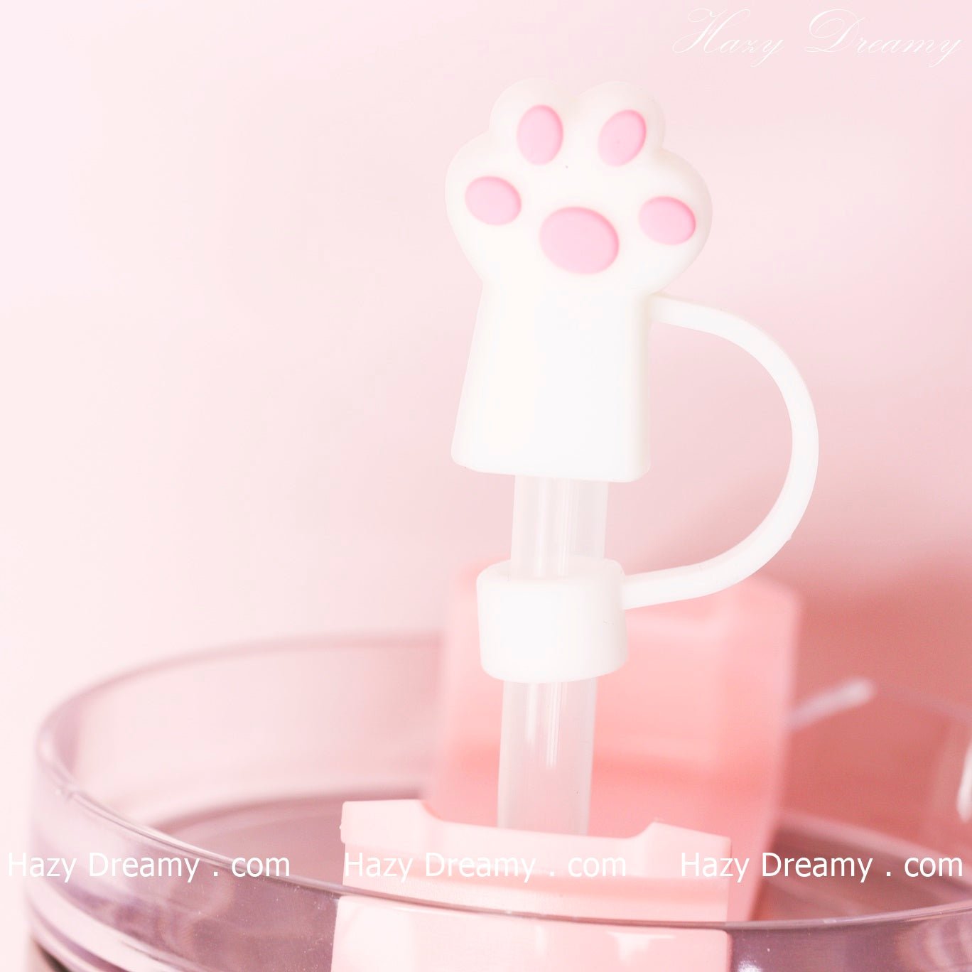 Cute Pet Paw Straw Cover (Long) for Tumblers and Cups - Perfect for School and On - the - Go - Hazy Dreamy: Online Stationery Store