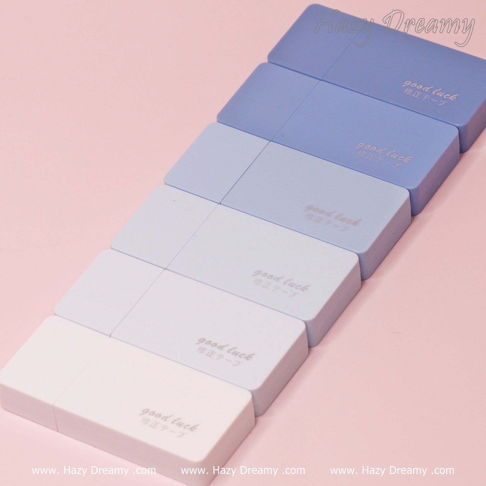 Set of Pastel Colors Correction Tape Cute White Out (Blue Edition) - Hazy Dreamy: Online Stationery Store