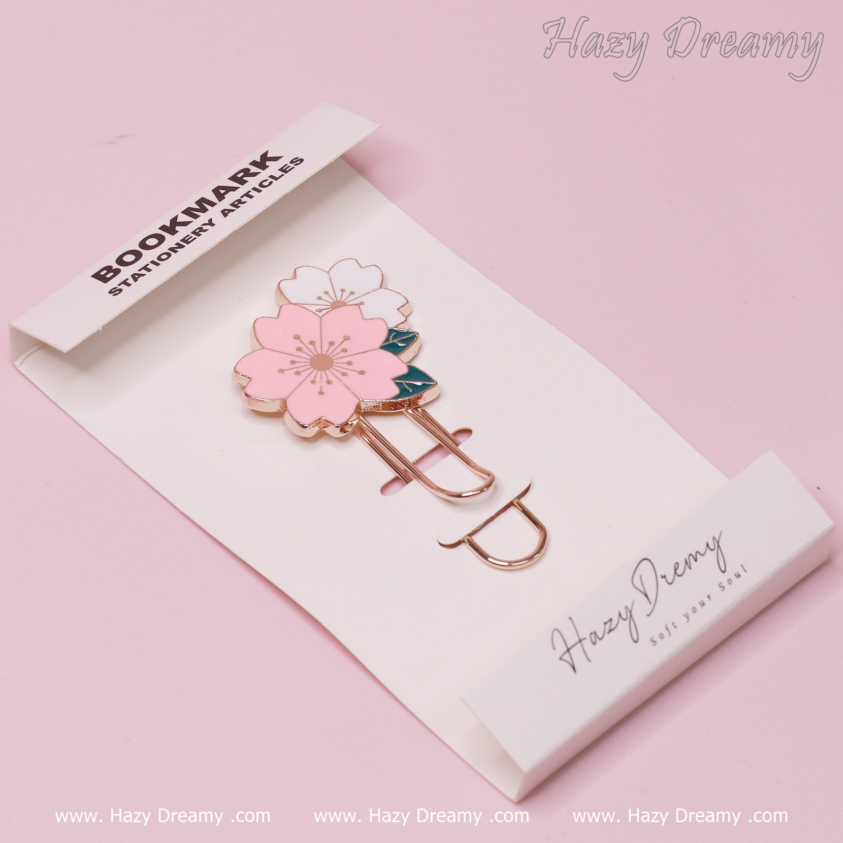 2 - in - 1 Cute Flower Metal Bookmarks Page Holder and Paper Clip - Hazy Dreamy: Online Stationery Store