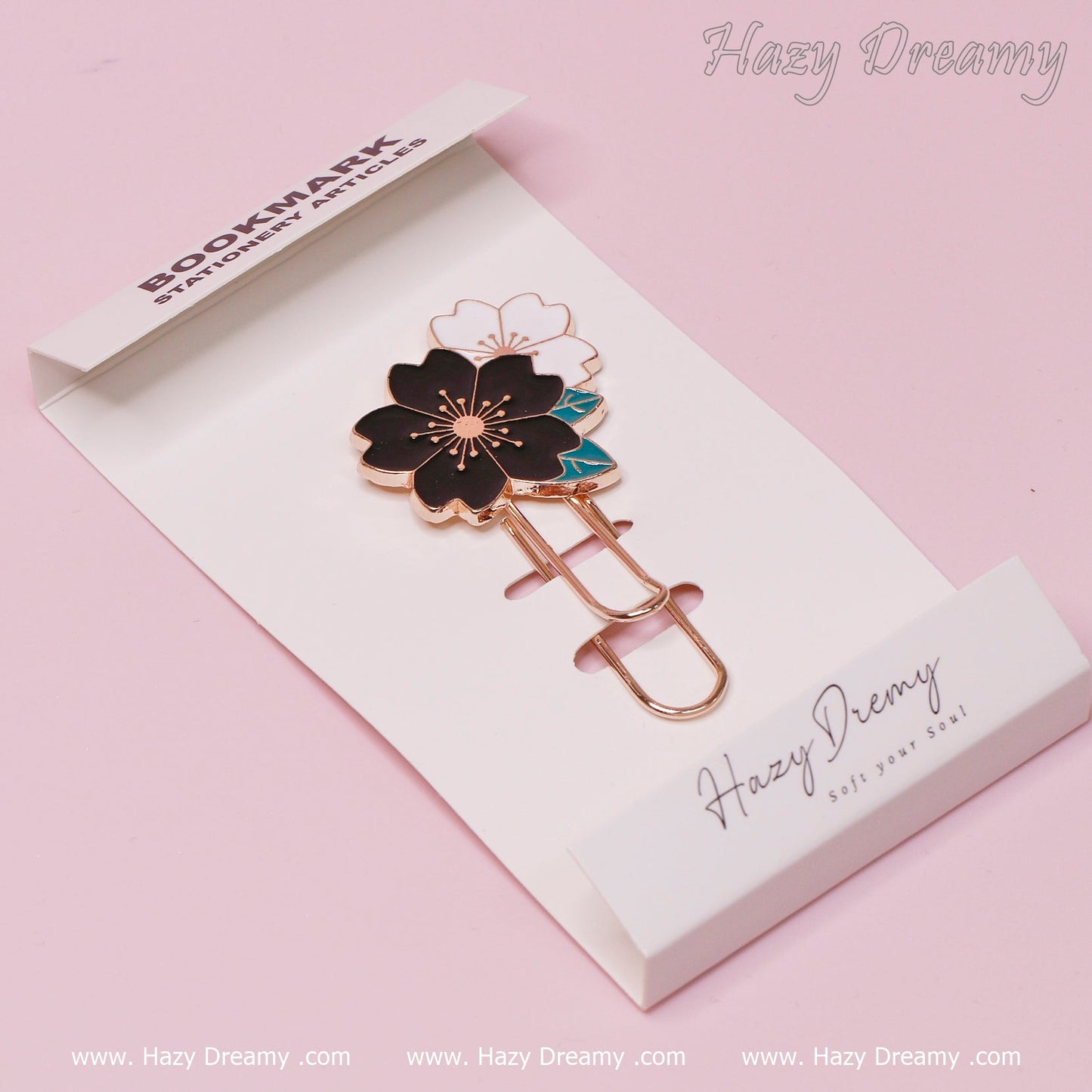 2 - in - 1 Cute Flower Metal Bookmarks Page Holder and Paper Clip - Hazy Dreamy: Online Stationery Store