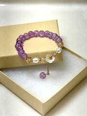 Lavender Drop – Light Purple Floral Beaded Bracelet