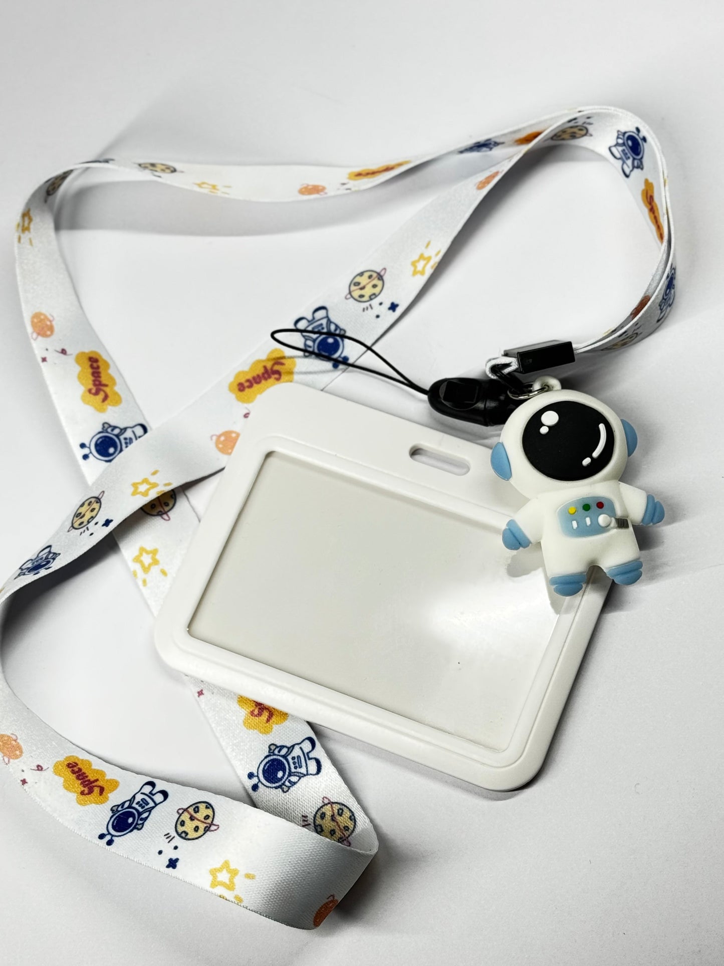 Astronaut Badge Holder with Lanyard - Cute Space ID Card Holder Charm for Work, School & Conventions Accessories - Hazy Dreamy: Online Stationery Store