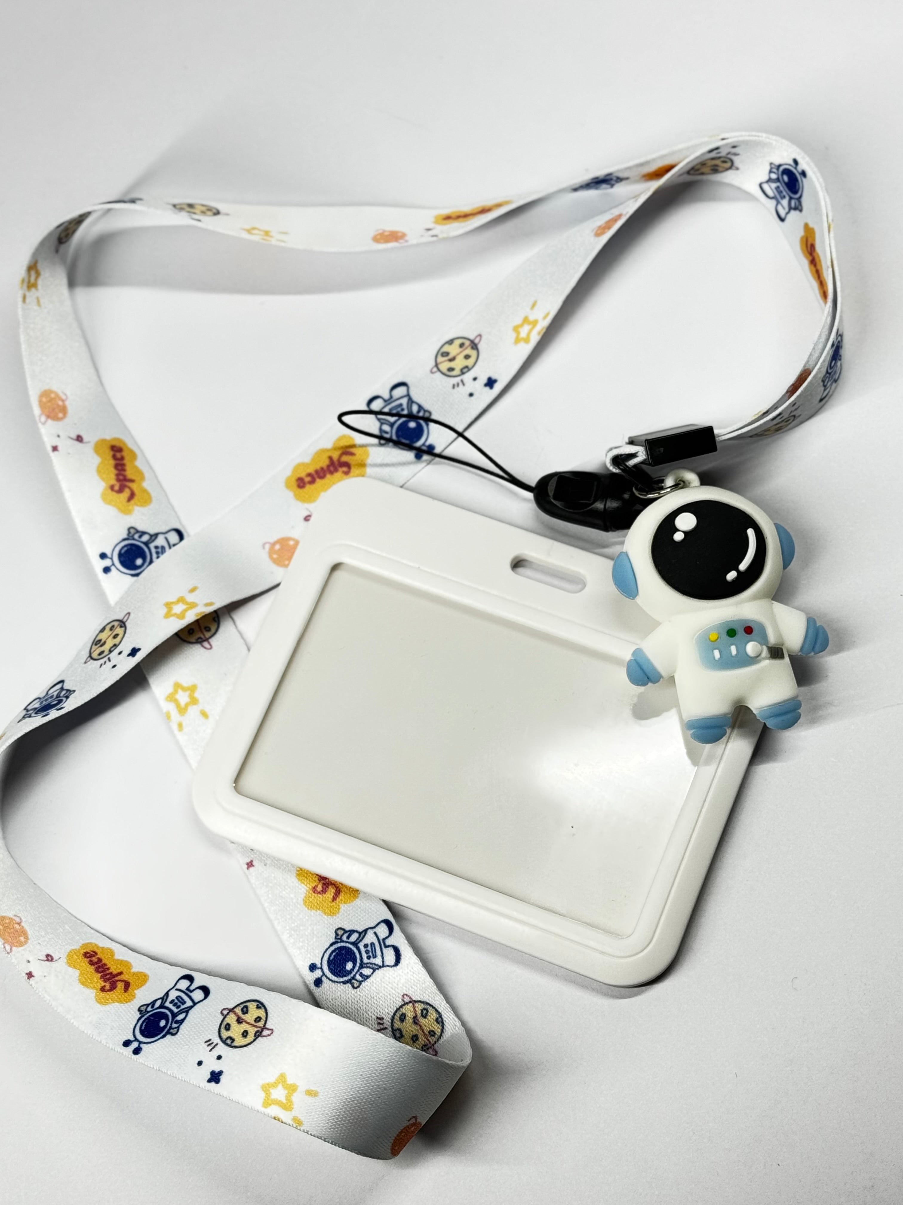 Astronaut Badge Holder with Lanyard - Cute Space ID Card Holder Charm for Work, School & Conventions Accessories - Hazy Dreamy: Online Stationery Store
