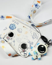 Astronaut Badge Holder with Lanyard - Cute Space ID Card Holder Charm for Work, School & Conventions Accessories - Hazy Dreamy: Online Stationery Store