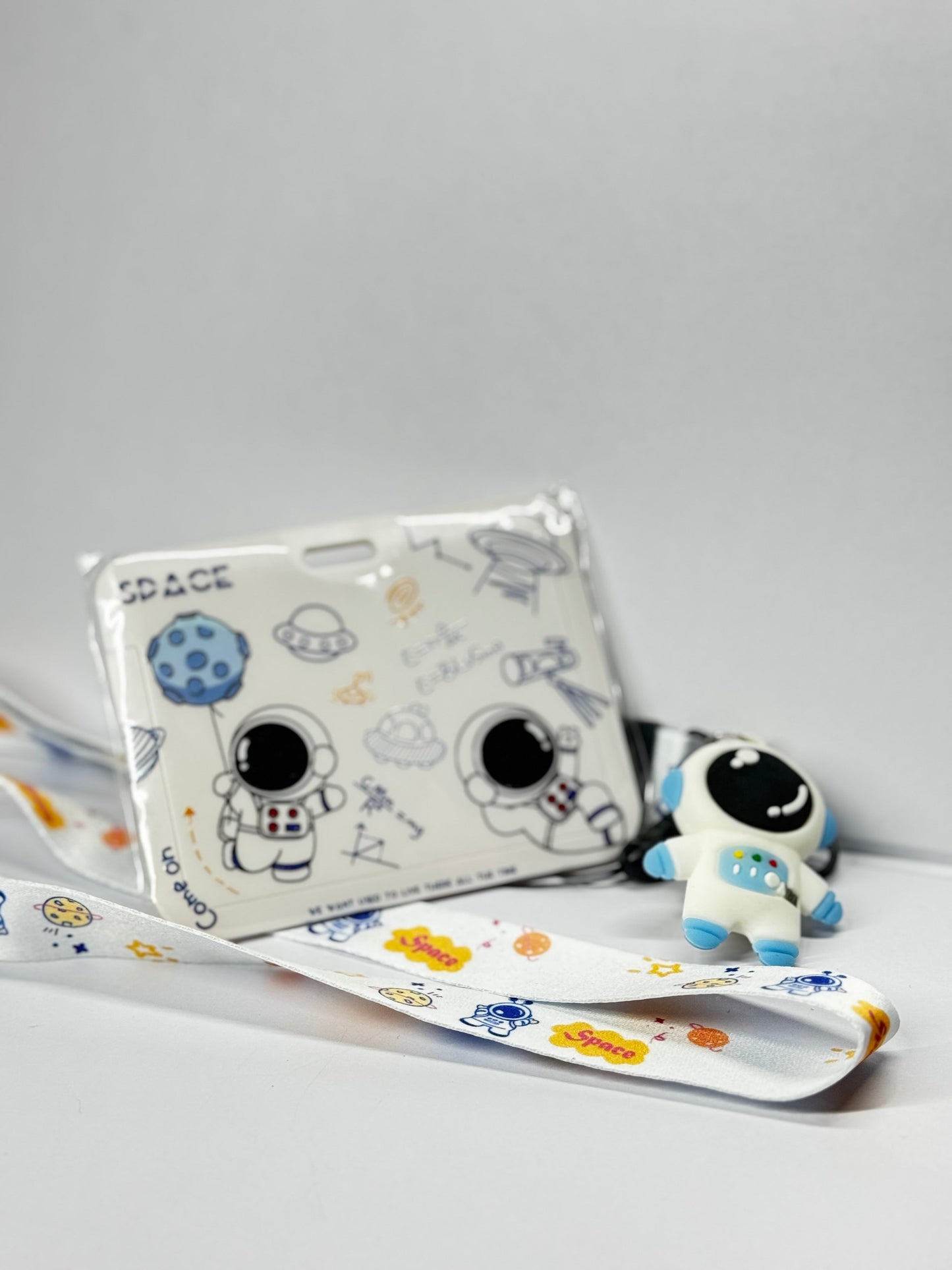 Astronaut Badge Holder with Lanyard - Cute Space ID Card Holder Charm for Work, School & Conventions Accessories - Hazy Dreamy: Online Stationery Store