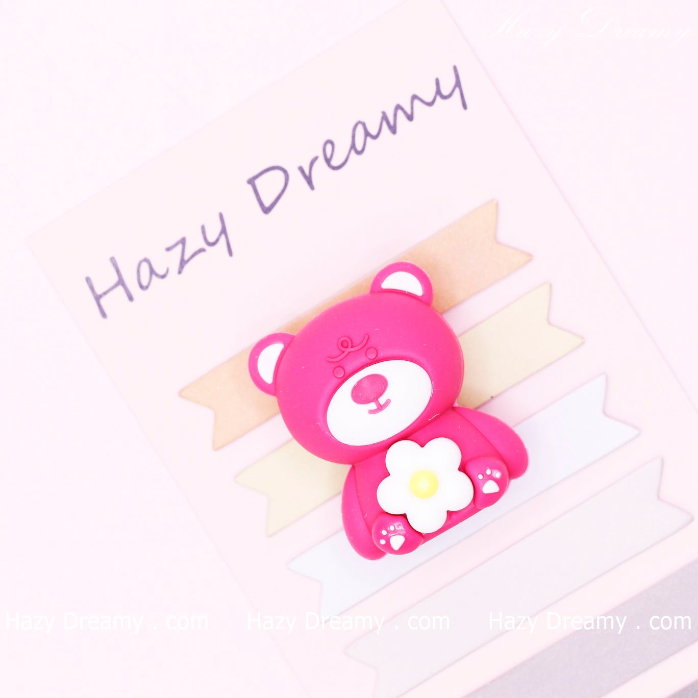 Charming Pink Bear 3D Eraser - Ideal for Kids and Stationery Enthusiasts - Hazy Dreamy: Online Stationery Store