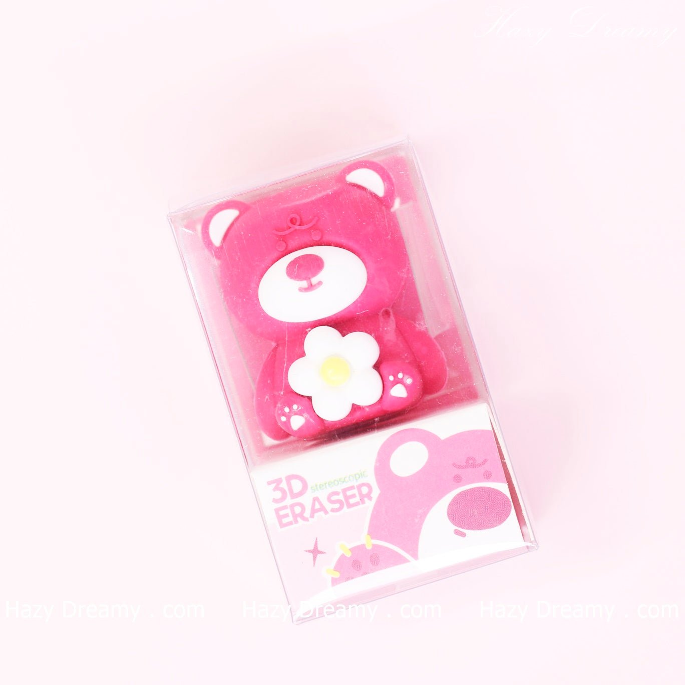 Charming Pink Bear 3D Eraser - Ideal for Kids and Stationery Enthusiasts - Hazy Dreamy: Online Stationery Store