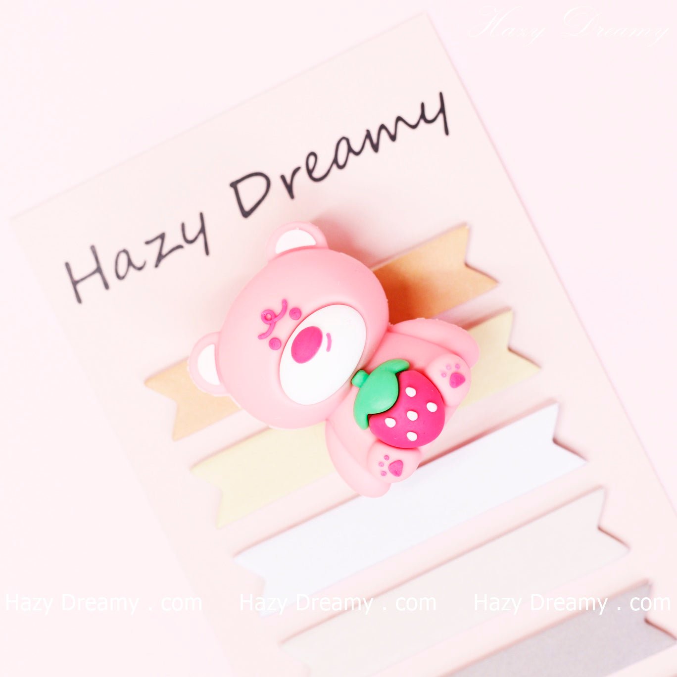 Charming Soft Pink Bear 3D Eraser - Ideal for Kids and Stationery Enthusiasts - Hazy Dreamy: Online Stationery Store