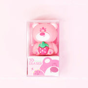Charming Soft Pink Bear 3D Eraser - Ideal for Kids and Stationery Enthusiasts - Hazy Dreamy: Online Stationery Store