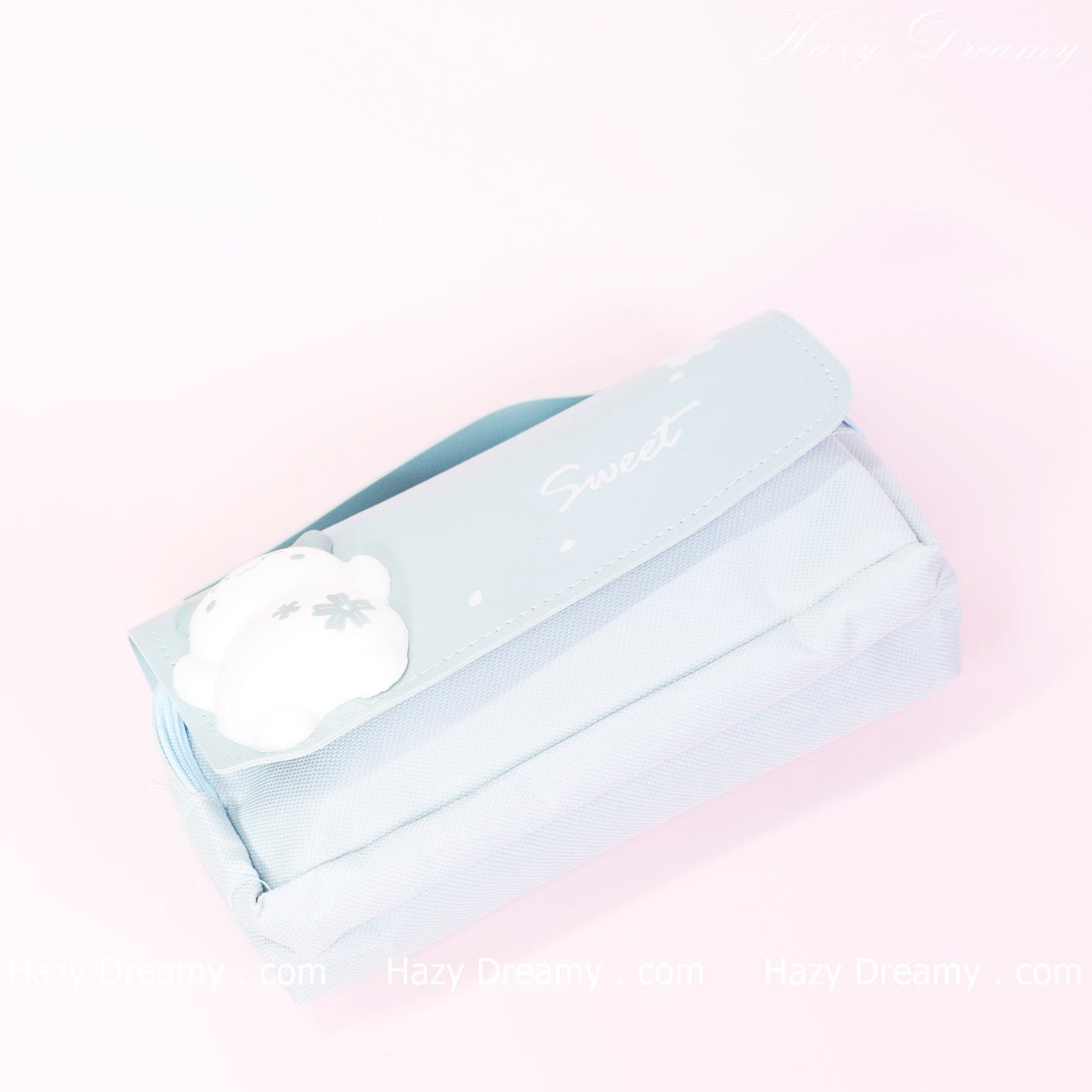 Cute Cat Pen & Pencil Case (Blue) - Adorable Stationery Organizer for Girls - Hazy Dreamy: Online Stationery Store