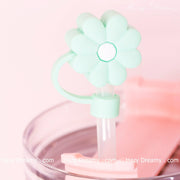 Cute Green Flower Straw Cover for Tumblers and Cups - Perfect for School and On - the - Go - Hazy Dreamy: Online Stationery Store
