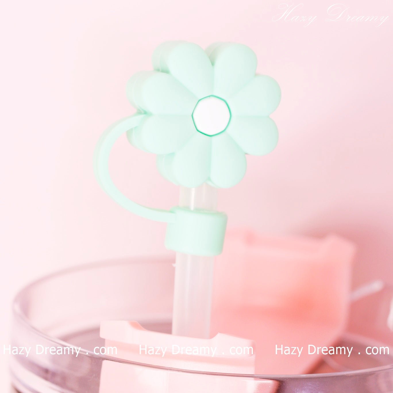 Cute Green Flower Straw Cover for Tumblers and Cups - Perfect for School and On - the - Go - Hazy Dreamy: Online Stationery Store