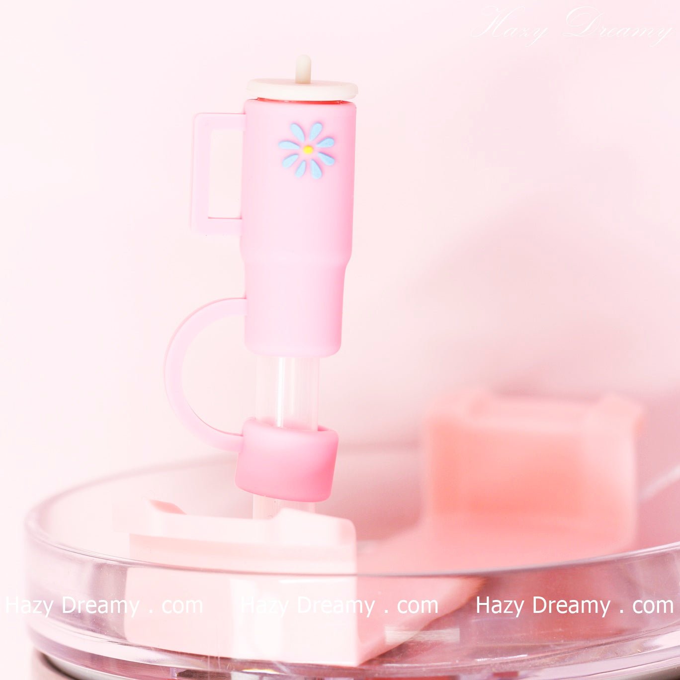 Cute Mini Pink Tumbler Straw Cove for Tumblers and Cups - Perfect for School and On - the - Go - Hazy Dreamy: Online Stationery Store