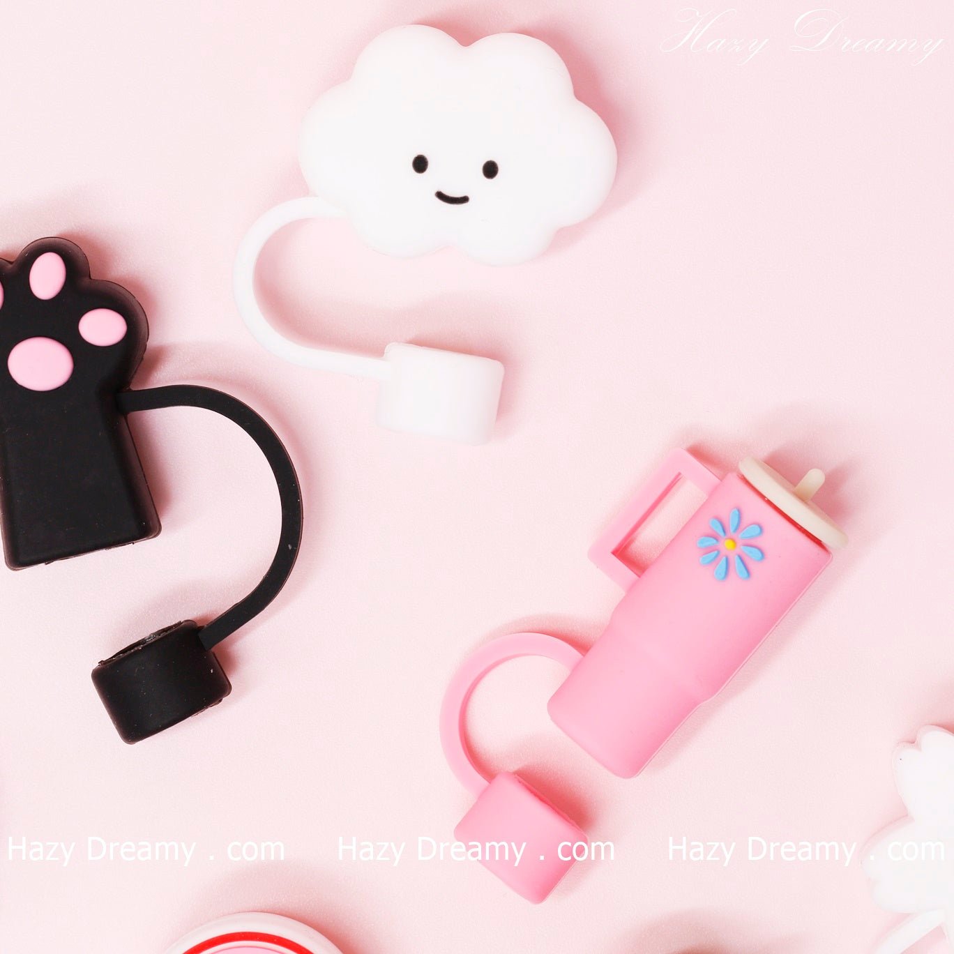 Cute Mini Pink Tumbler Straw Cove for Tumblers and Cups - Perfect for School and On - the - Go - Hazy Dreamy: Online Stationery Store