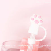 Cute Pet Paw Straw Cover (Long) for Tumblers and Cups - Perfect for School and On - the - Go - Hazy Dreamy: Online Stationery Store
