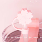 Cute Pink Flower Straw Cover for Tumblers and Cups - Perfect for School and On - the - Go - Hazy Dreamy: Online Stationery Store