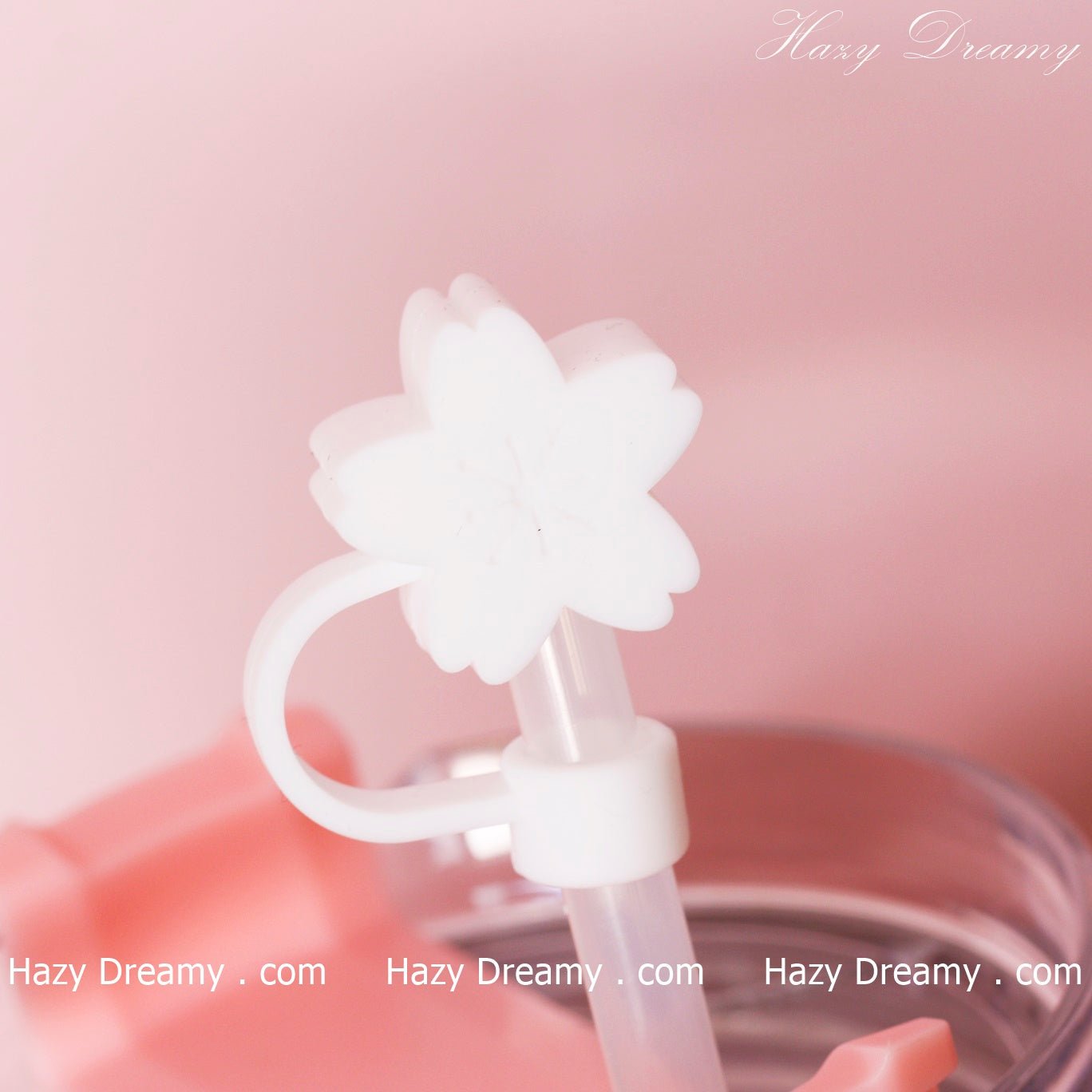 Cute White Flower Straw Cover for Tumblers and Cups - Perfect for School and On - the - Go - Hazy Dreamy: Online Stationery Store