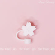 Cute White Flower Straw Cover for Tumblers and Cups - Perfect for School and On - the - Go - Hazy Dreamy: Online Stationery Store