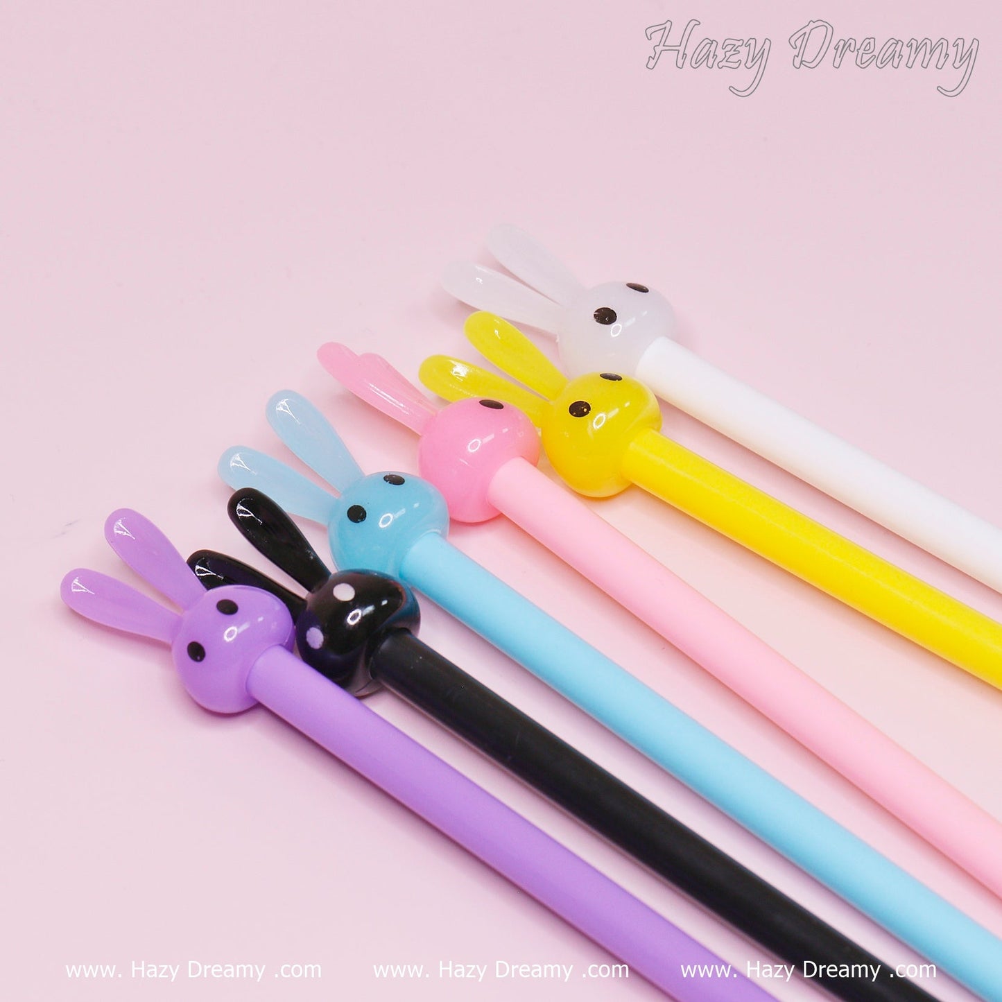 Hazy Dreamy Bunny Gel Pens - Adorable Stationery for Fun Writing, School Office, Gift Supplies - Hazy Dreamy: Online Stationery Store