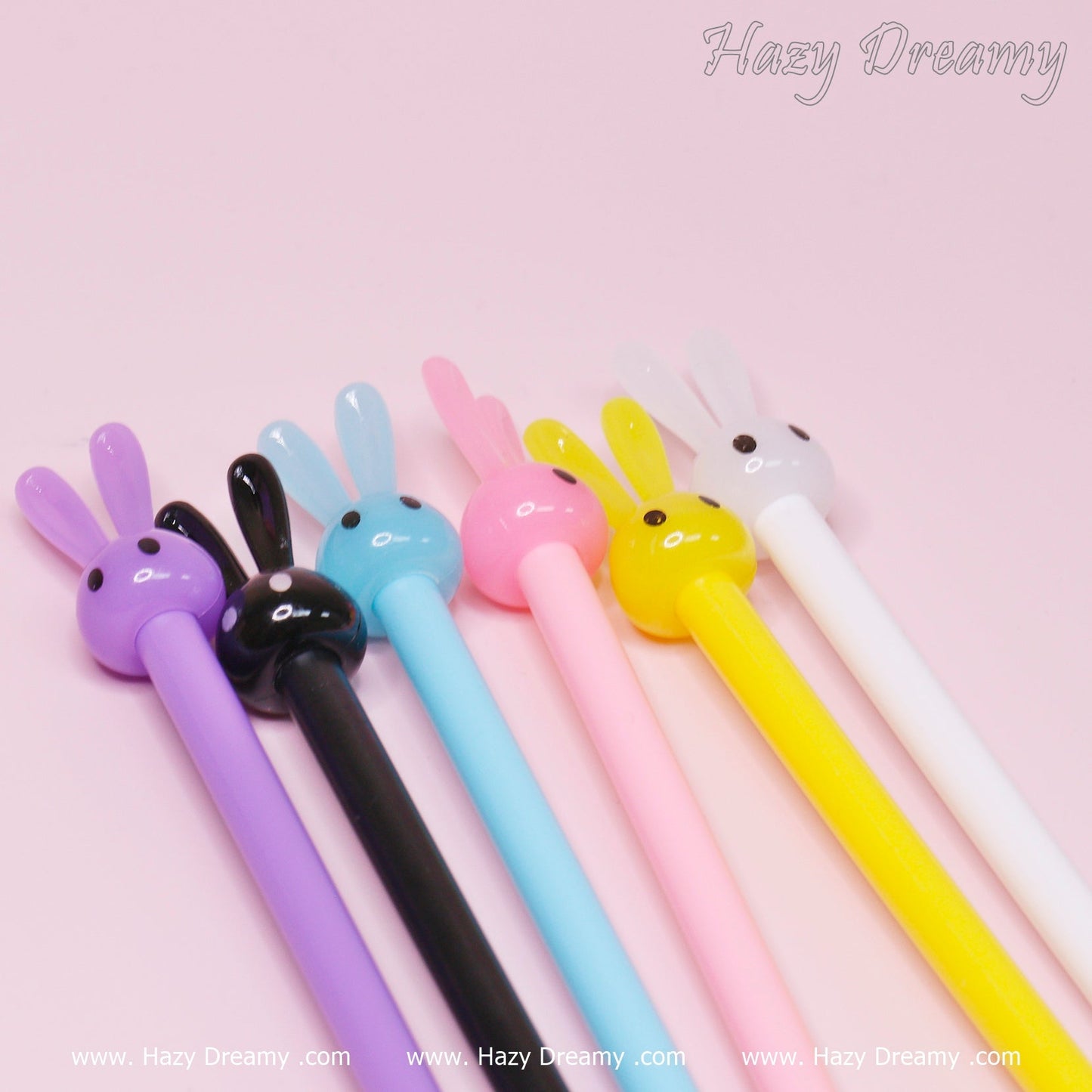 Hazy Dreamy Bunny Gel Pens - Adorable Stationery for Fun Writing, School Office, Gift Supplies - Hazy Dreamy: Online Stationery Store