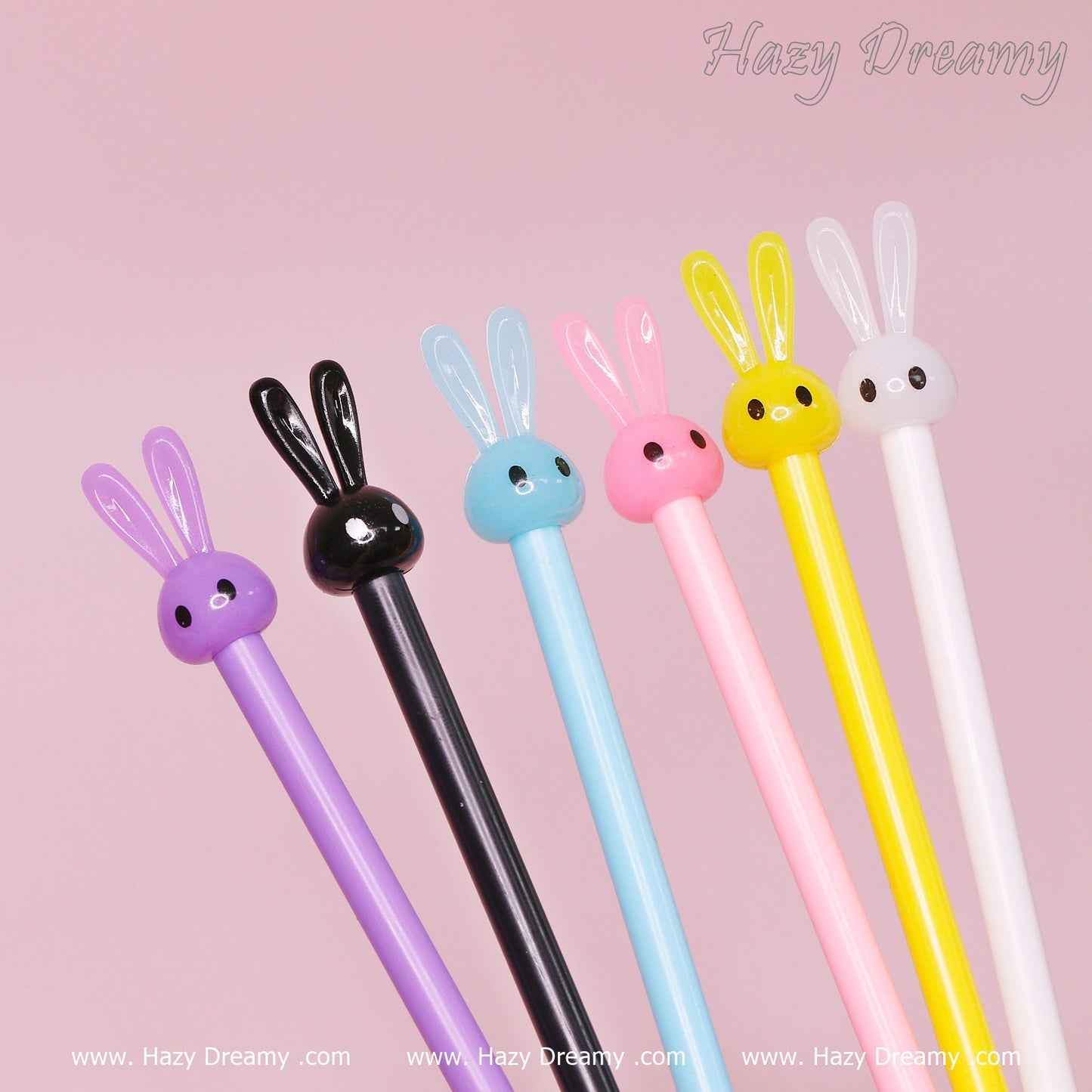 Hazy Dreamy Bunny Gel Pens - Adorable Stationery for Fun Writing, School Office, Gift Supplies - Hazy Dreamy: Online Stationery Store