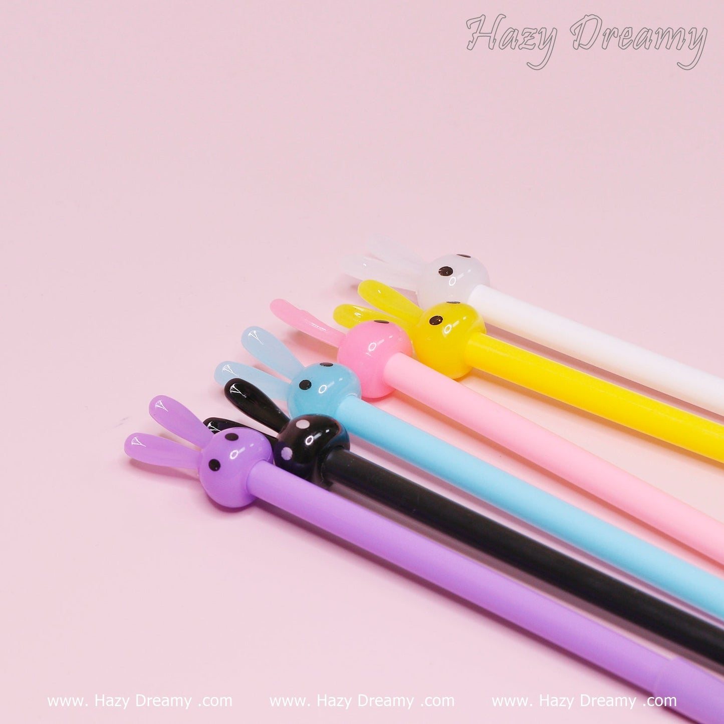 Hazy Dreamy Bunny Gel Pens - Adorable Stationery for Fun Writing, School Office, Gift Supplies - Hazy Dreamy: Online Stationery Store