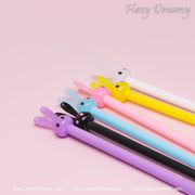 Hazy Dreamy Bunny Gel Pens - Adorable Stationery for Fun Writing, School Office, Gift Supplies - Hazy Dreamy: Online Stationery Store