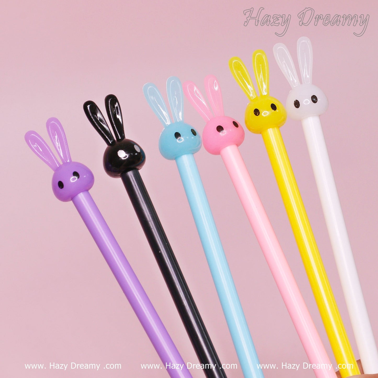 Hazy Dreamy Bunny Gel Pens - Adorable Stationery for Fun Writing, School Office, Gift Supplies - Hazy Dreamy: Online Stationery Store