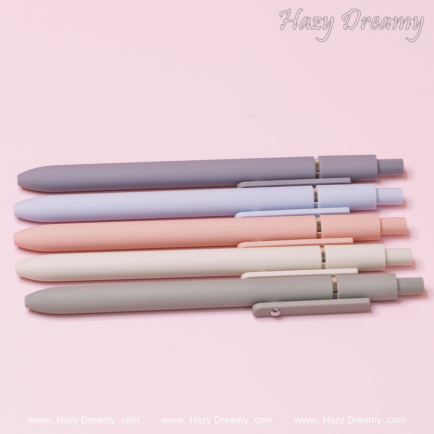 Hazy Dreamy Pastel Ballpoint Pens - Smooth Writing Stationery Set - Perfect for Stationery Lovers and Students - Hazy Dreamy: Online Stationery Store