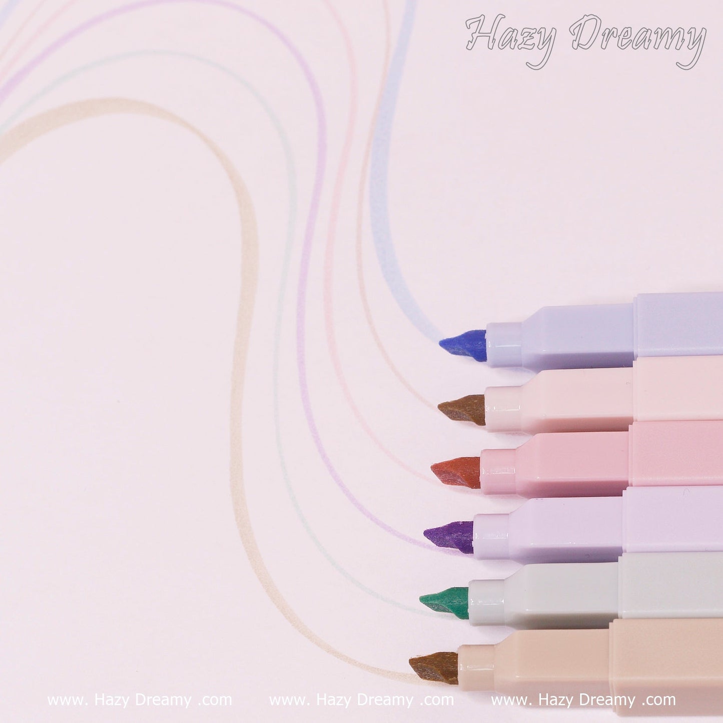 Hazy Dreamy Pastel Colored Highlighter Set - Essential Stationery for Creative Minds - Hazy Dreamy: Online Stationery Store