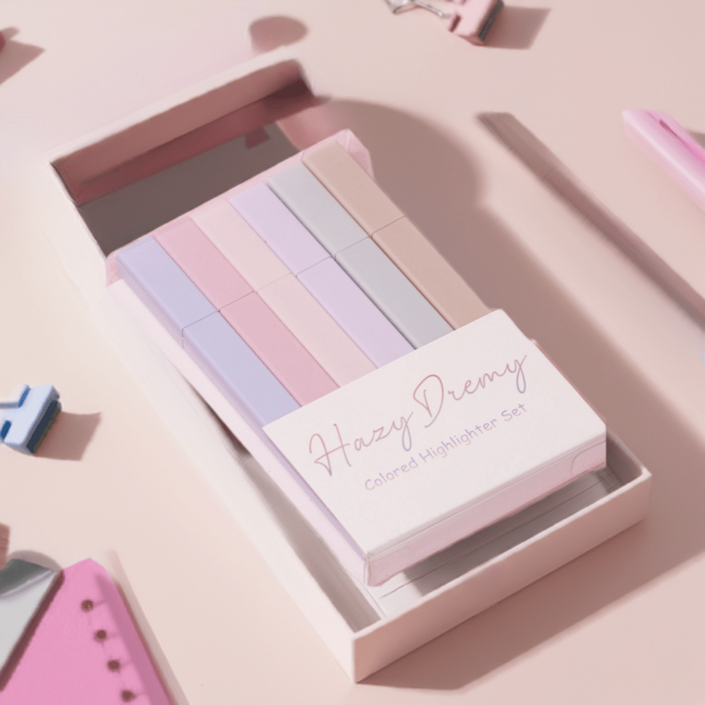 Hazy Dreamy Pastel Colored Highlighter Set - Essential Stationery for Creative Minds - Hazy Dreamy: Online Stationery Store
