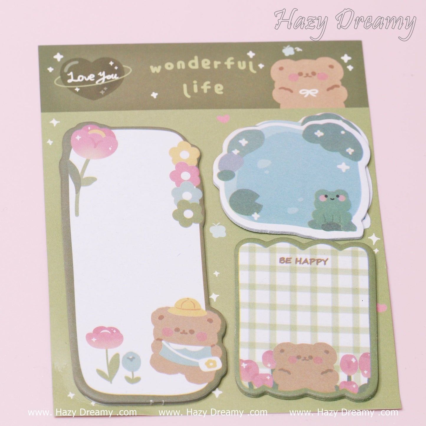 Kawaii Cartoon Animal Sticky Notes - Hazy Dreamy: Online Stationery Store
