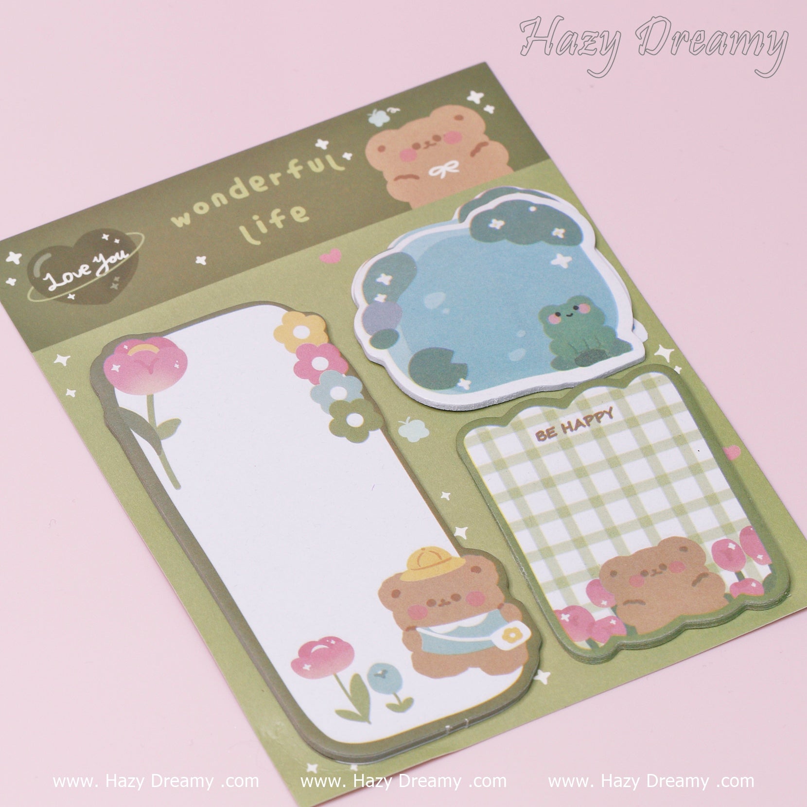 Kawaii Cartoon Animal Sticky Notes - Hazy Dreamy: Online Stationery Store