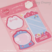 Kawaii Cartoon Animal Sticky Notes - Hazy Dreamy: Online Stationery Store