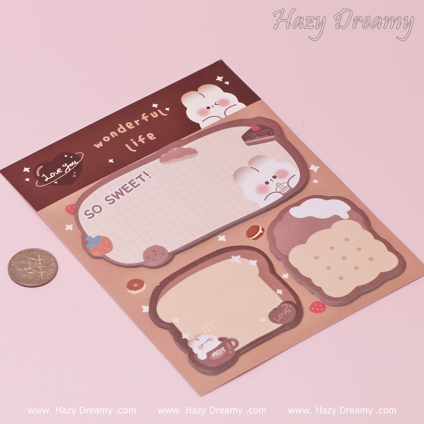 Kawaii Cartoon Animal Sticky Notes - Hazy Dreamy: Online Stationery Store