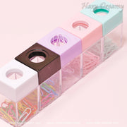 Pastel Paper Clips with Magnetic Dispenser - Stylish & Functional Desk Accessories - Hazy Dreamy: Online Stationery Store