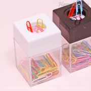 Pastel Paper Clips with Magnetic Dispenser - Stylish & Functional Desk Accessories - Hazy Dreamy: Online Stationery Store