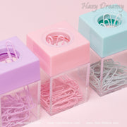 Pastel Paper Clips with Magnetic Dispenser - Stylish & Functional Desk Accessories - Hazy Dreamy: Online Stationery Store