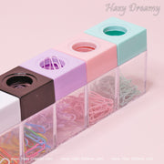 Pastel Paper Clips with Magnetic Dispenser - Stylish & Functional Desk Accessories - Hazy Dreamy: Online Stationery Store