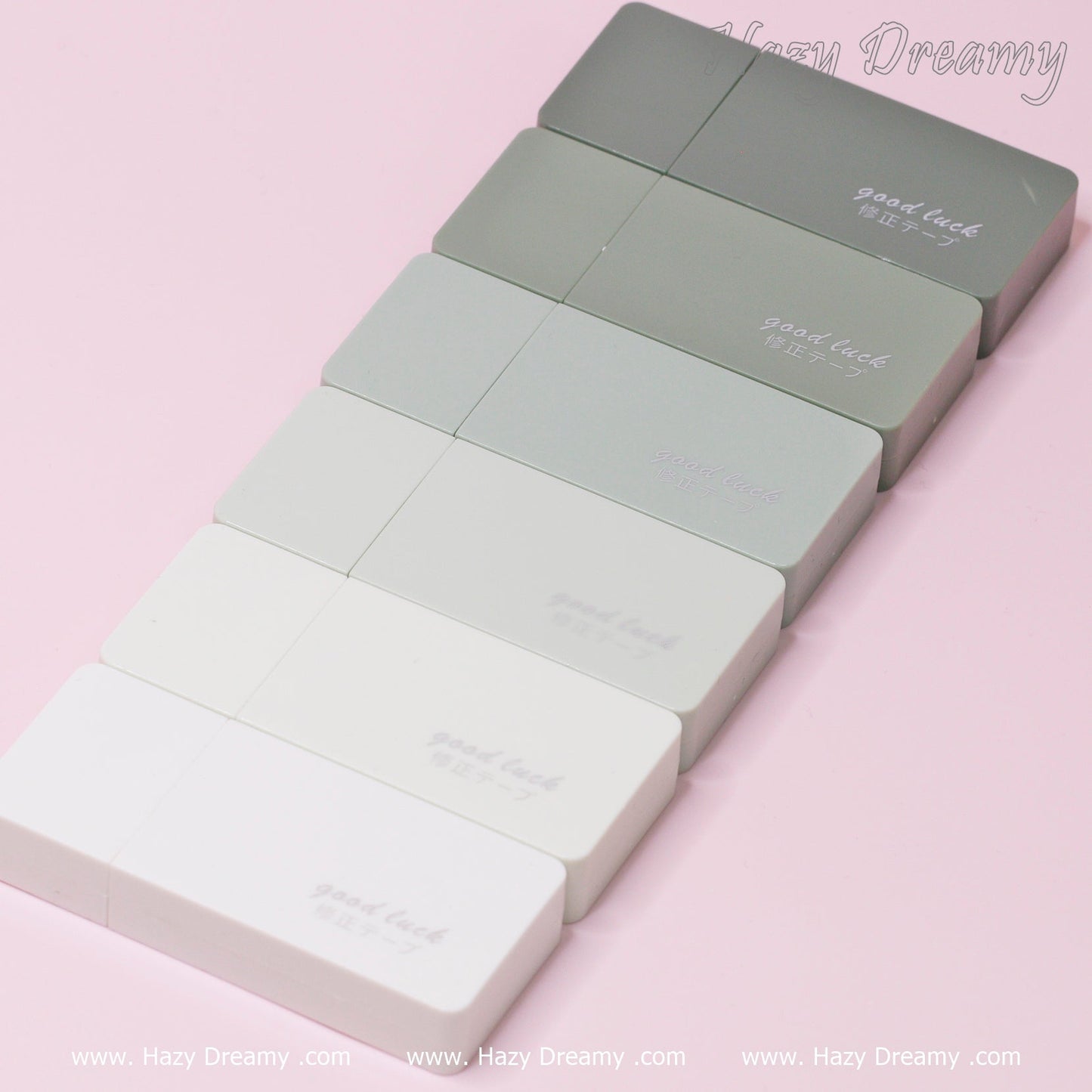 Set of Pastel Colors Correction Tape Cute White Out (Green Edition) - Hazy Dreamy: Online Stationery Store
